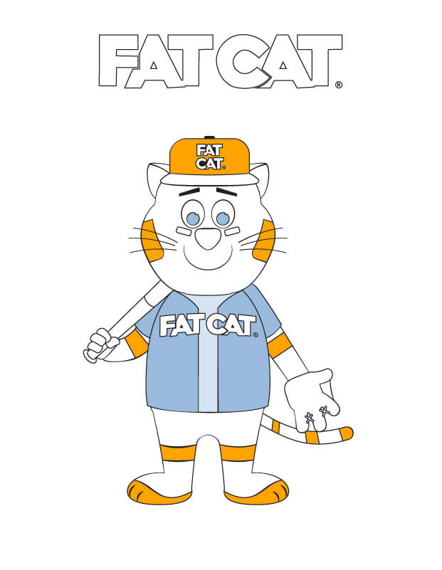 FATCAT Baseball Coloring Page