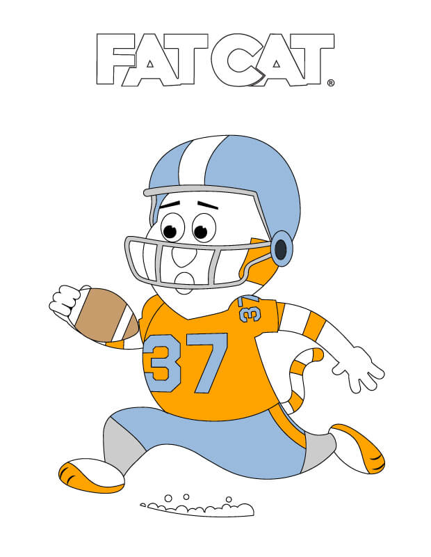 FATCAT Football Coloring Page