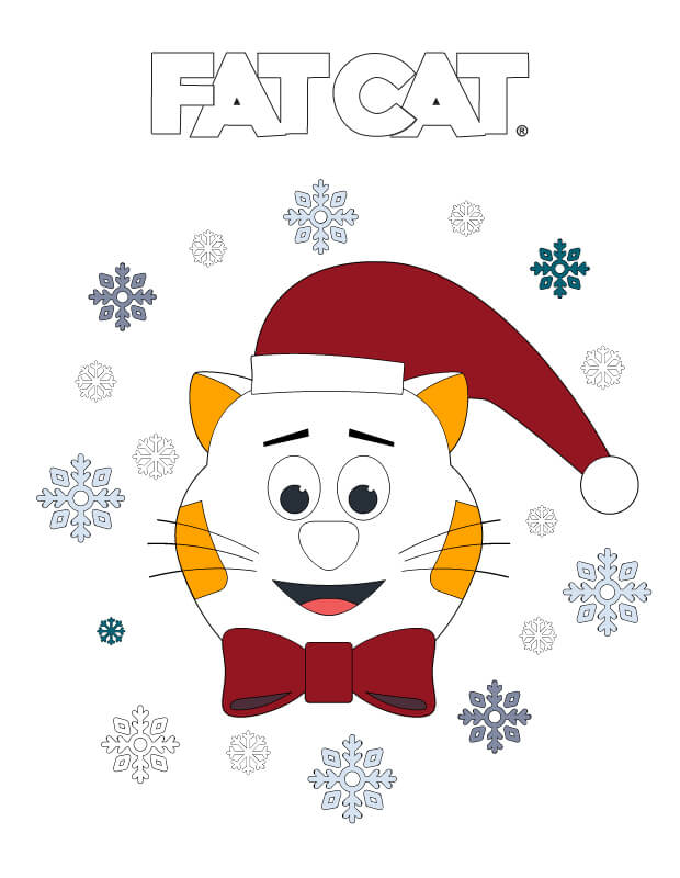 FATCAT Snowing Coloring Page